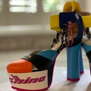 Moschino Couture multi color high heel shoes